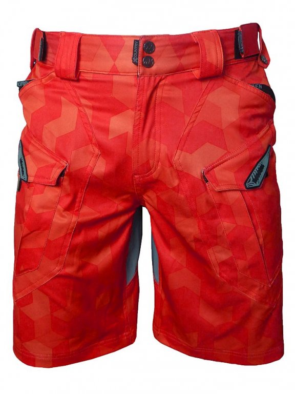 Kalhoty krátké pánské HAVEN CUBES NEO červené s cyklovložkou