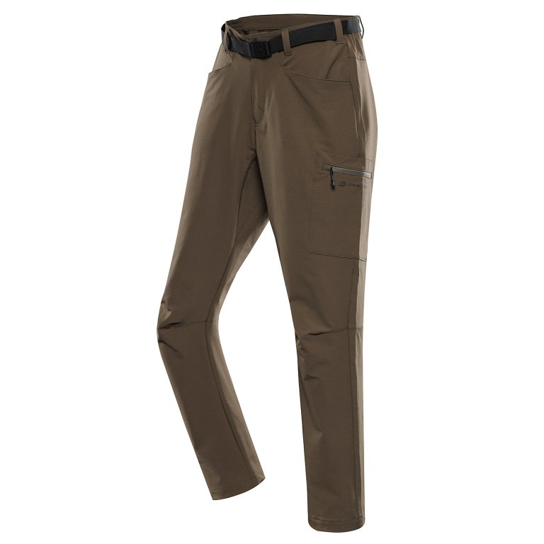 Kalhoty pánské dlouhé ALPINE PRO CORB softshellové s COOL DRY zemité