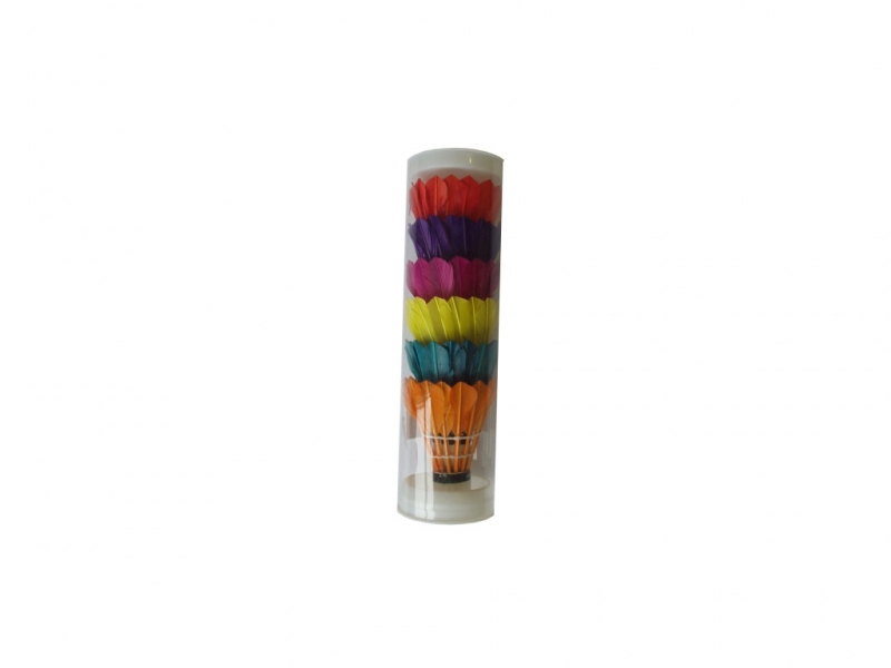 Košíčky badminton peří 6ks barevné