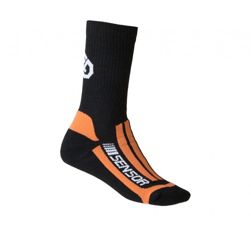 Ponožky SENSOR TREKING MERINO černo/oranžové