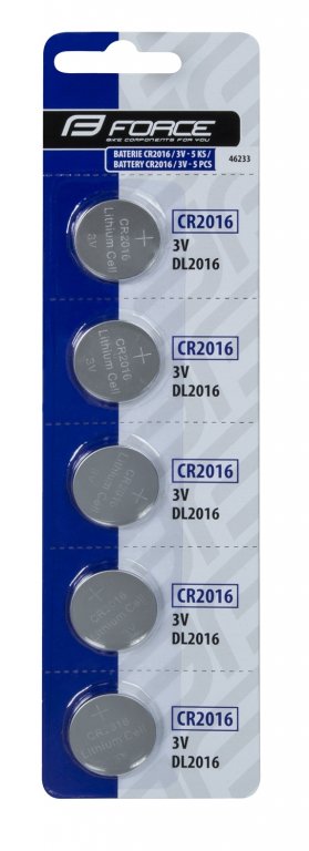 Baterie CC+pulsmetrů FORCE CR2016 5ks