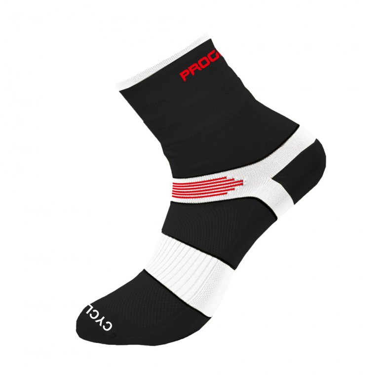 Ponožky Progress CYCLING HIGH SOX černo-bílé