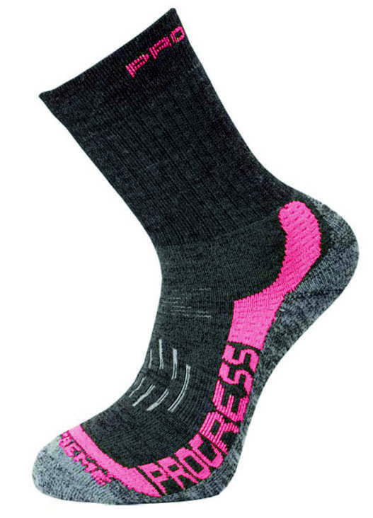 Ponožky Progress X-TREME tm. šedá / růžová