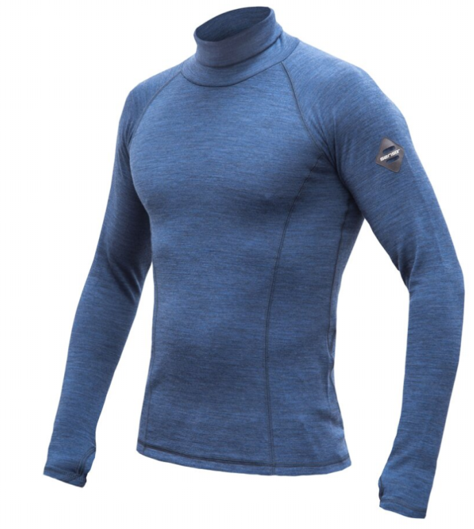 Rolák dlouhý pánský SENSOR MERINO BOLD modrý