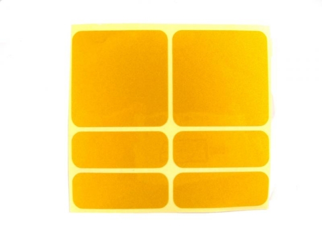 Samolepky reflexní ShamanRacing set 6ks žluté