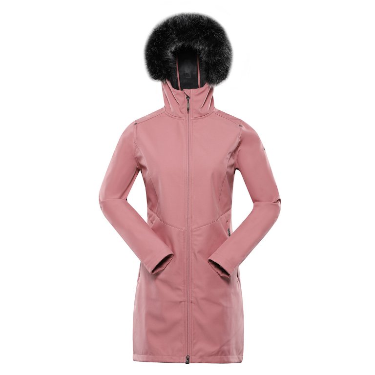 Kabát dámský ALPINE PRO IBORA softshellový růžový