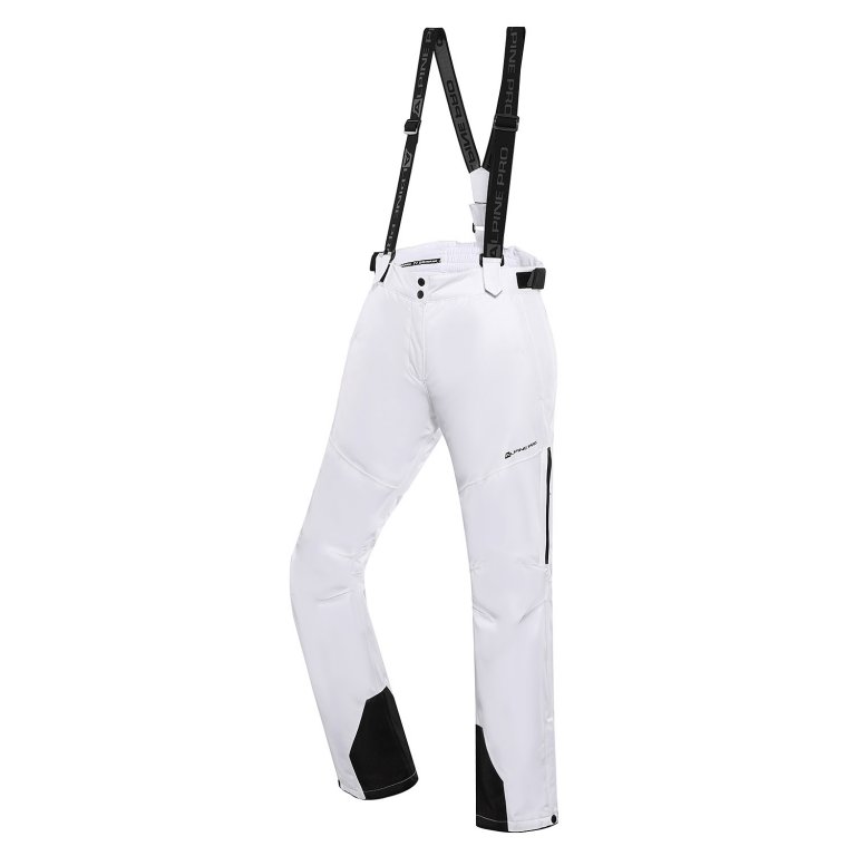 Kalhoty dámské dlouhé ALPINE PRO OSAGA s membránou PTX bílé
