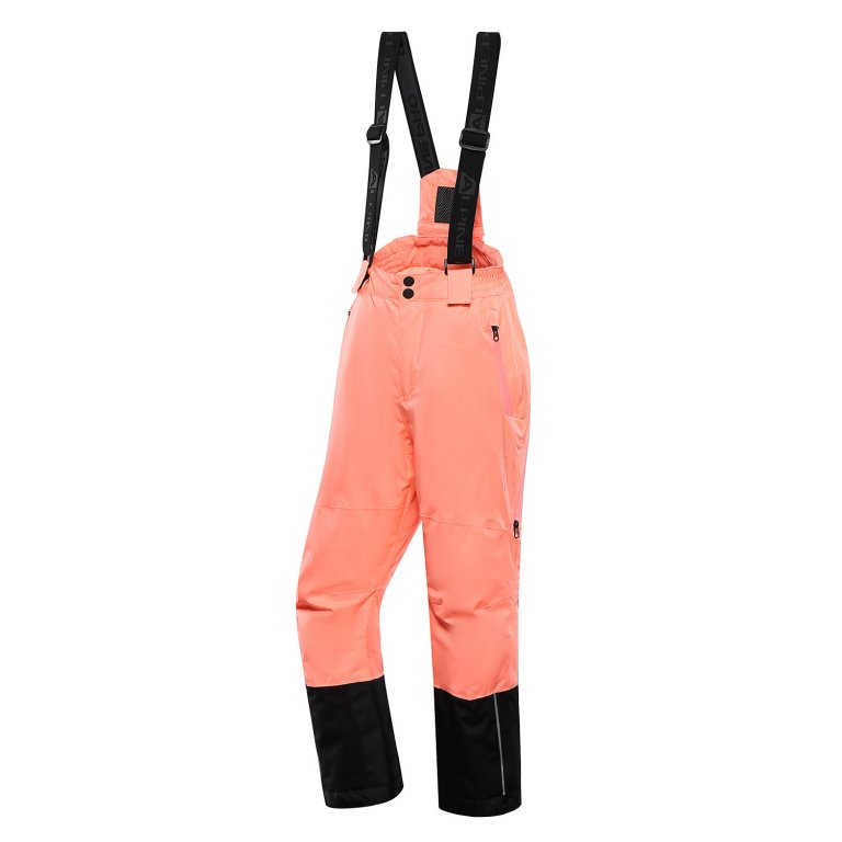 Kalhoty dětské dlouhé ALPINE PRO FELERO lyžařské s membránou PTX oranžová