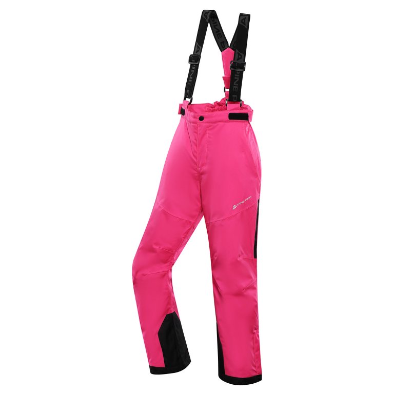 Kalhoty dětské dlouhé ALPINE PRO OSAGO lyžařské s membránou PTX růžová