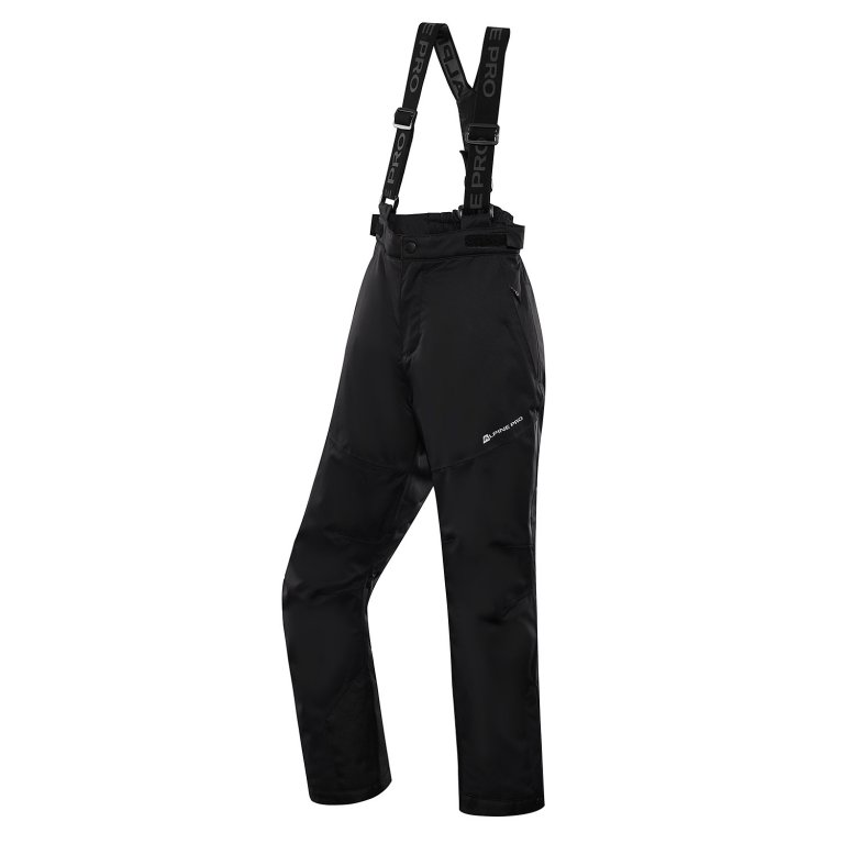 Kalhoty dětské dlouhé ALPINE PRO OSAGO lyžařské s membránou PTX černá