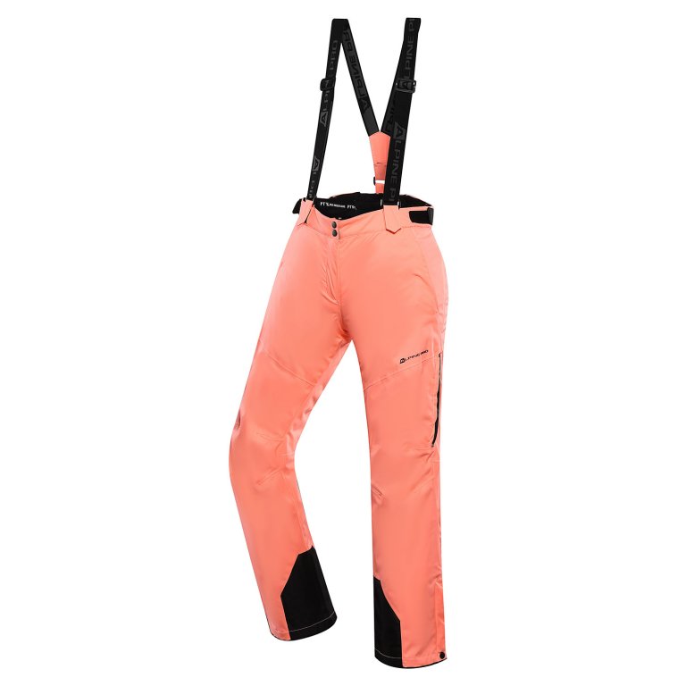 Kalhoty dámské dlouhé ALPINE PRO OSAGA s membránou PTX oranžové