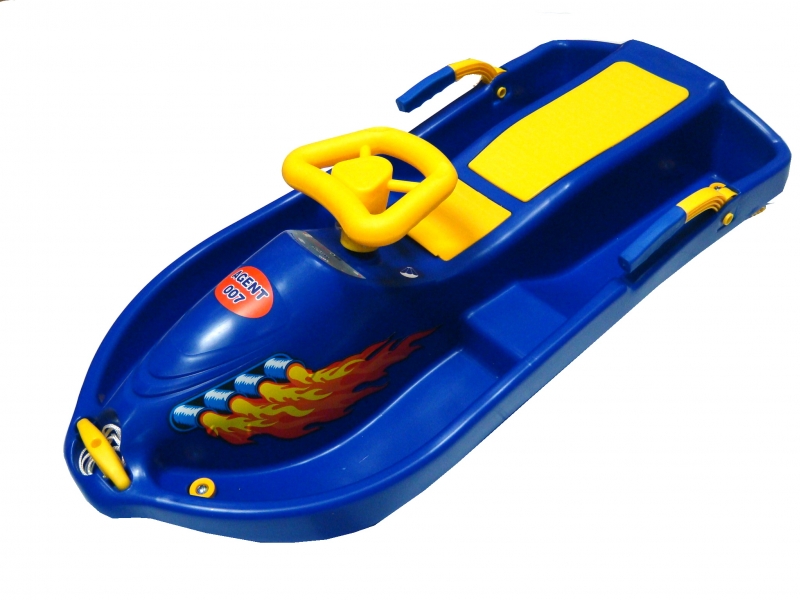 kluzák s volantem Snowboat modrý