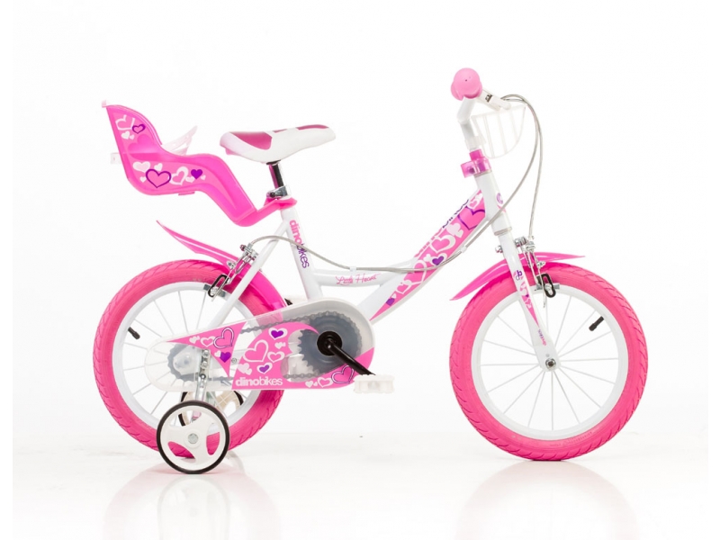 Dino Bikes 144 bílo/růžové 14"